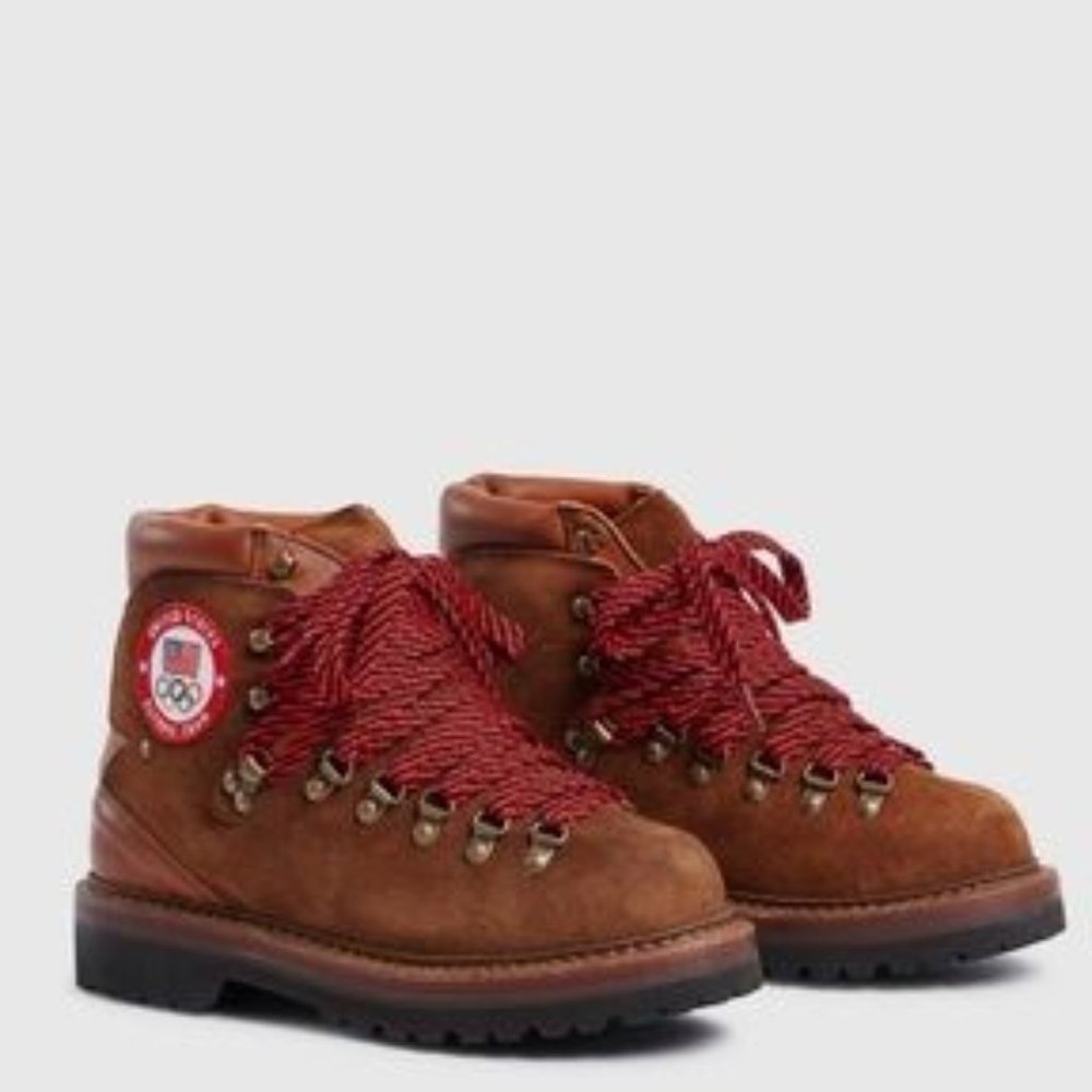 NWOB Polo Ralph Lauren Team USA 2018 Olympics Ceremony Suede Brown Boots